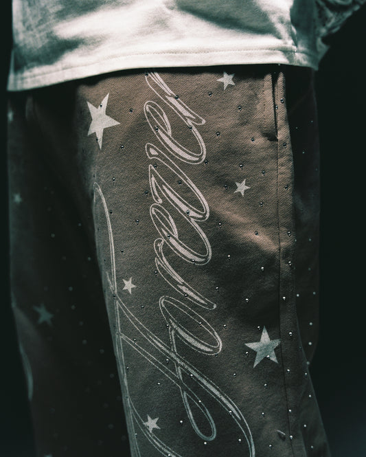 HIGH STAKES™ Sun-Faded Mocha Rhinestone Pants