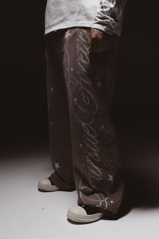 HIGH STAKES™ Sun-Faded Mocha Rhinestone Pants